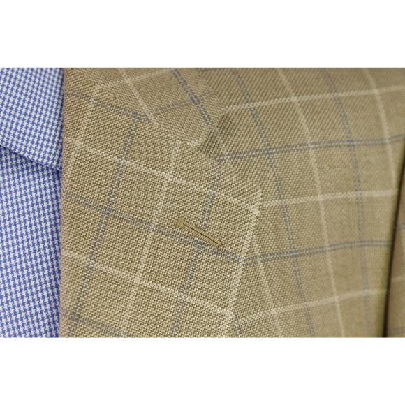 Corneliani Gold Checkered Wool Silk Sportcoat Blazer 44L - Picture 5 of 9
